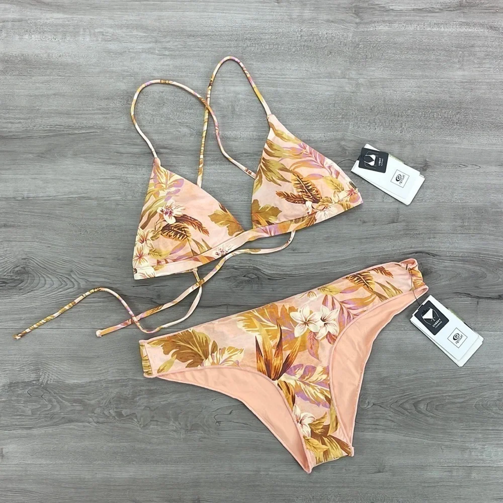 ☀️RIP CURL☀️ SUNDAY SWELL TRI SUNDAY SWELL HIPSTER CHEEKY BIKINI SET